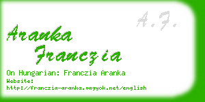 aranka franczia business card